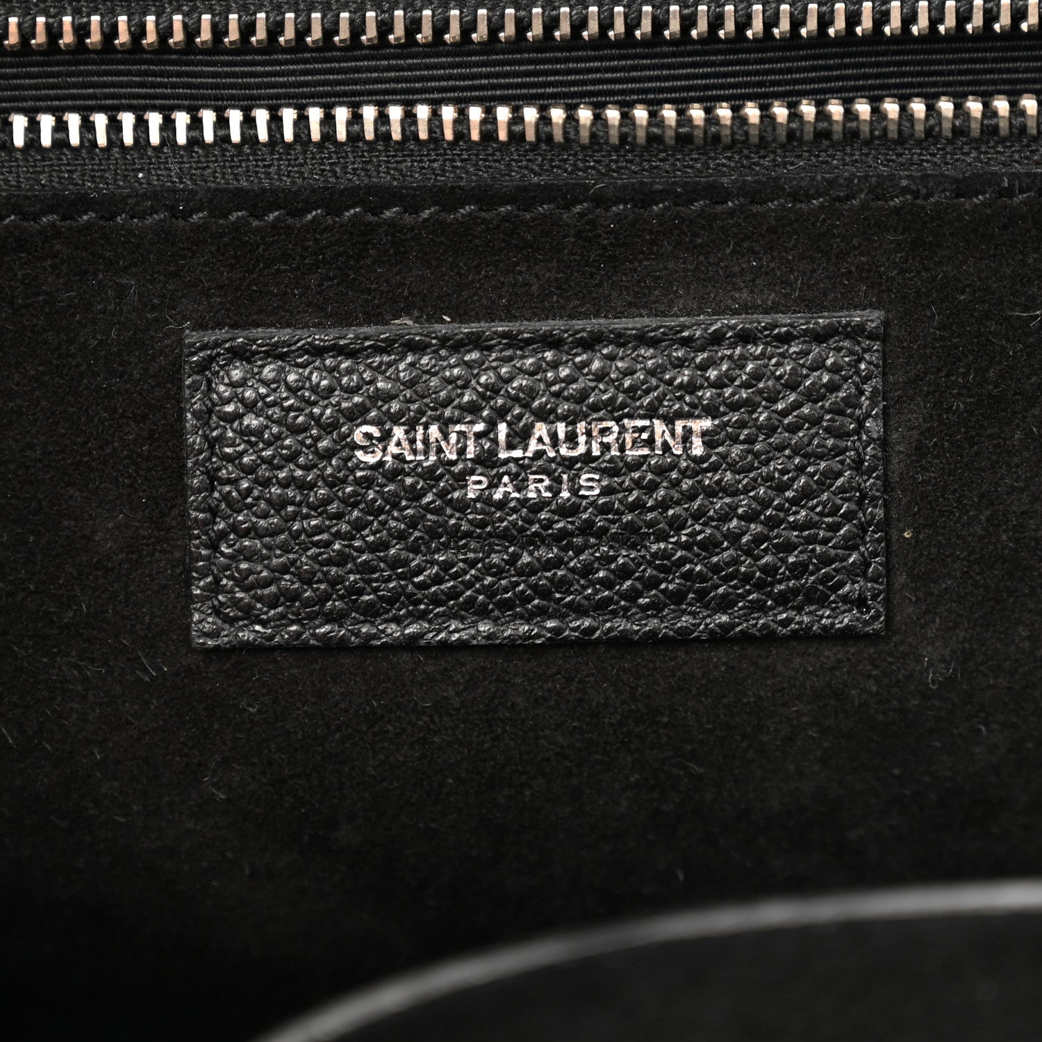 Saint Laurent Grained Calfskin Small Cabas Rive Gauche Black 6 of 12
