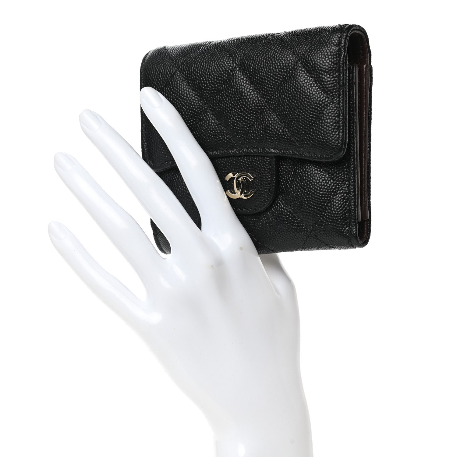 Chanel Caviar Quilted Compact Flap Wallet Black 2 of 11