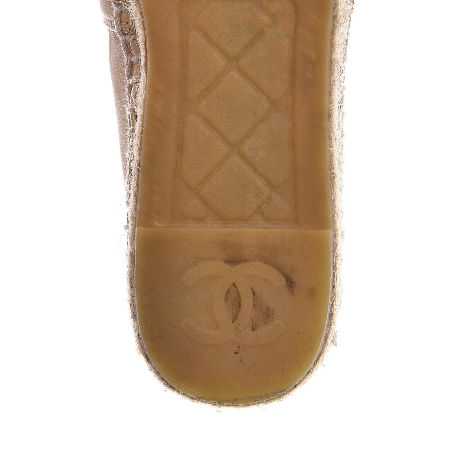 Chanel Lambskin CC Espadrilles 35 Beige Black 7 of 10