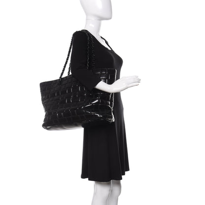 Chanel Vinyl Quilted Frozen Shopping Tote Black 2 of 15