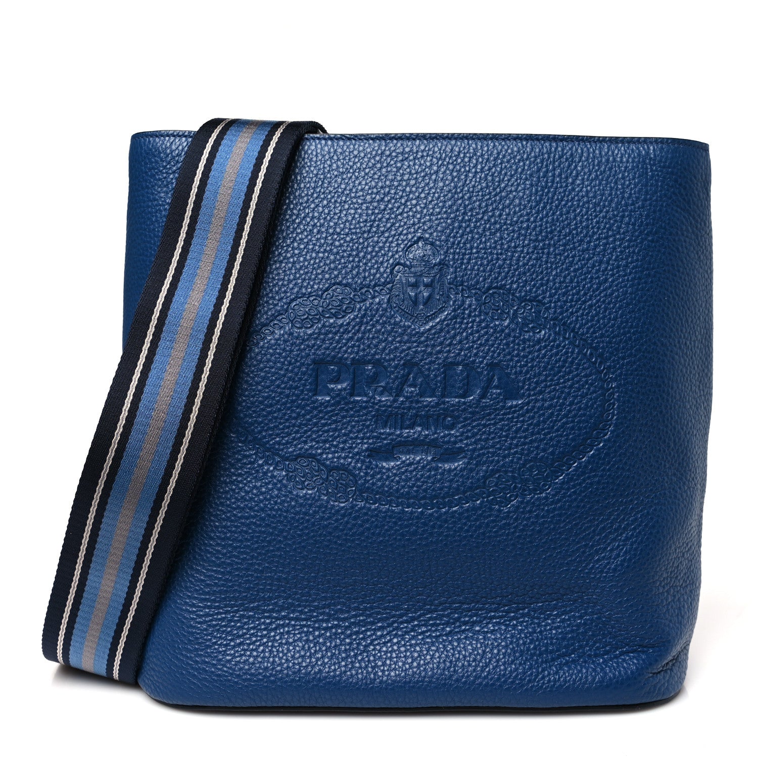 Prada Vitello Phenix Logo Hobo Bluette 1 of 11