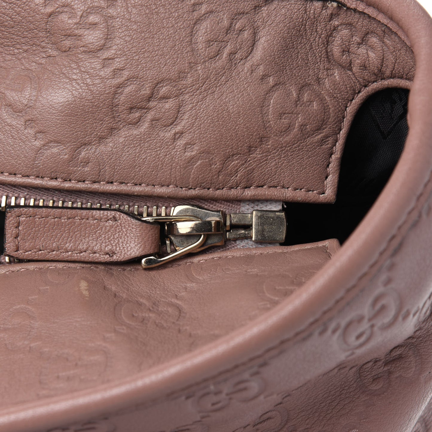 Guccissima Medium Zippered Shopping Tote Rose Beige