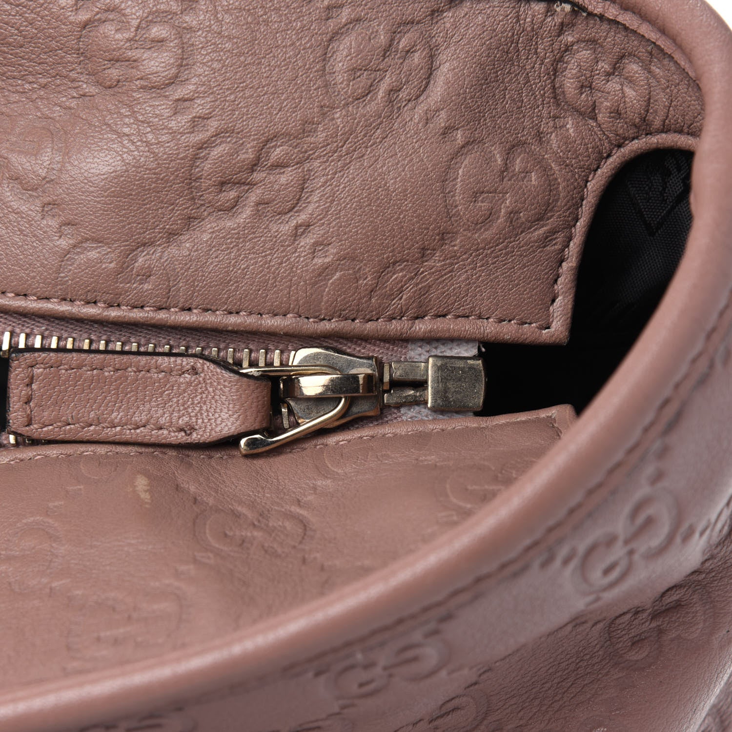 Gucci Guccissima Medium Zippered Shopping Tote Rose Beige 11 of 11