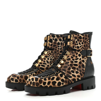 Christian Louboutin Pony Hair Calfskin Macademia Biker Boots 38 Black 3 of 7
