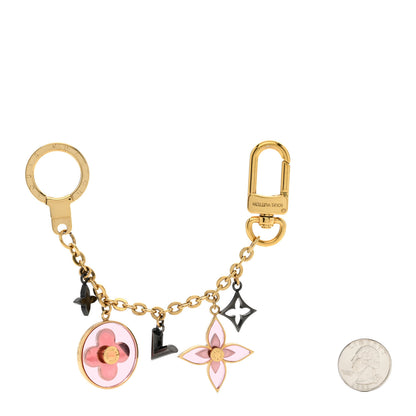 Louis Vuitton Brass Monogram Blooming Flowers Bag Charm Key Holder Rose Ballerine 2 of 5