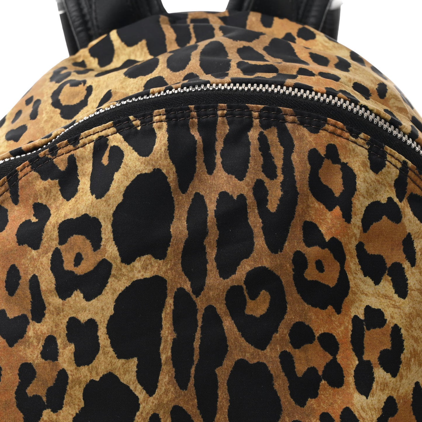 Nylon Calfskin Leopard Print Backpack