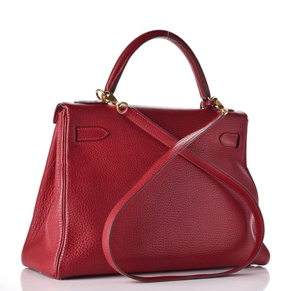 Hermes Taurillon Clemence Retourne Kelly 32 Rouge Garance 4 of 41