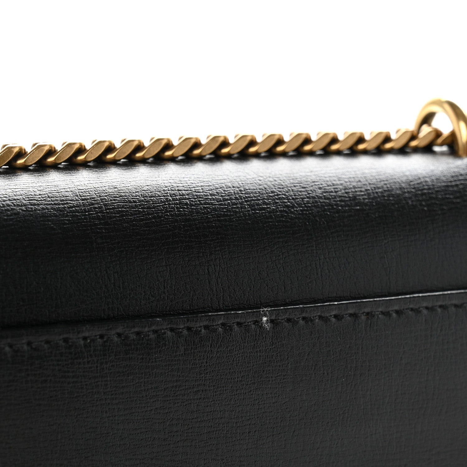 Saint Laurent New Aspen Calfskin Bi-Color Monogram Sunset Chain Wallet  Black Dirty White 13 of 13