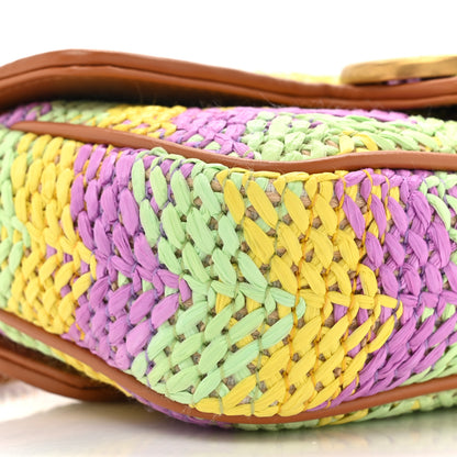 Gucci Woven Raffia Calfskin Super Mini GG Marmont Shoulder Bag Multicolor 10 of 10