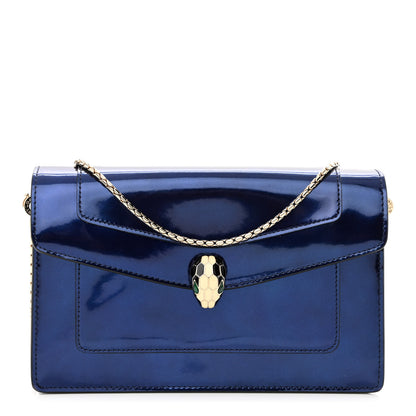 Bulgari Metallic Serpenti Forever Chain Wallet Dark Blue 1 of 11
