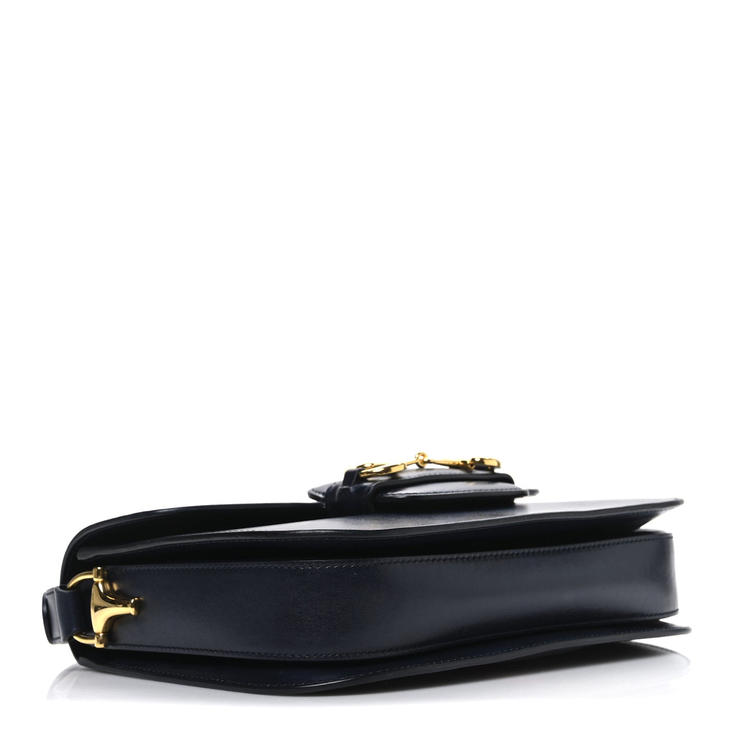 Calfskin Velvet Web Horsebit 1955 Shoulder Bag Blue