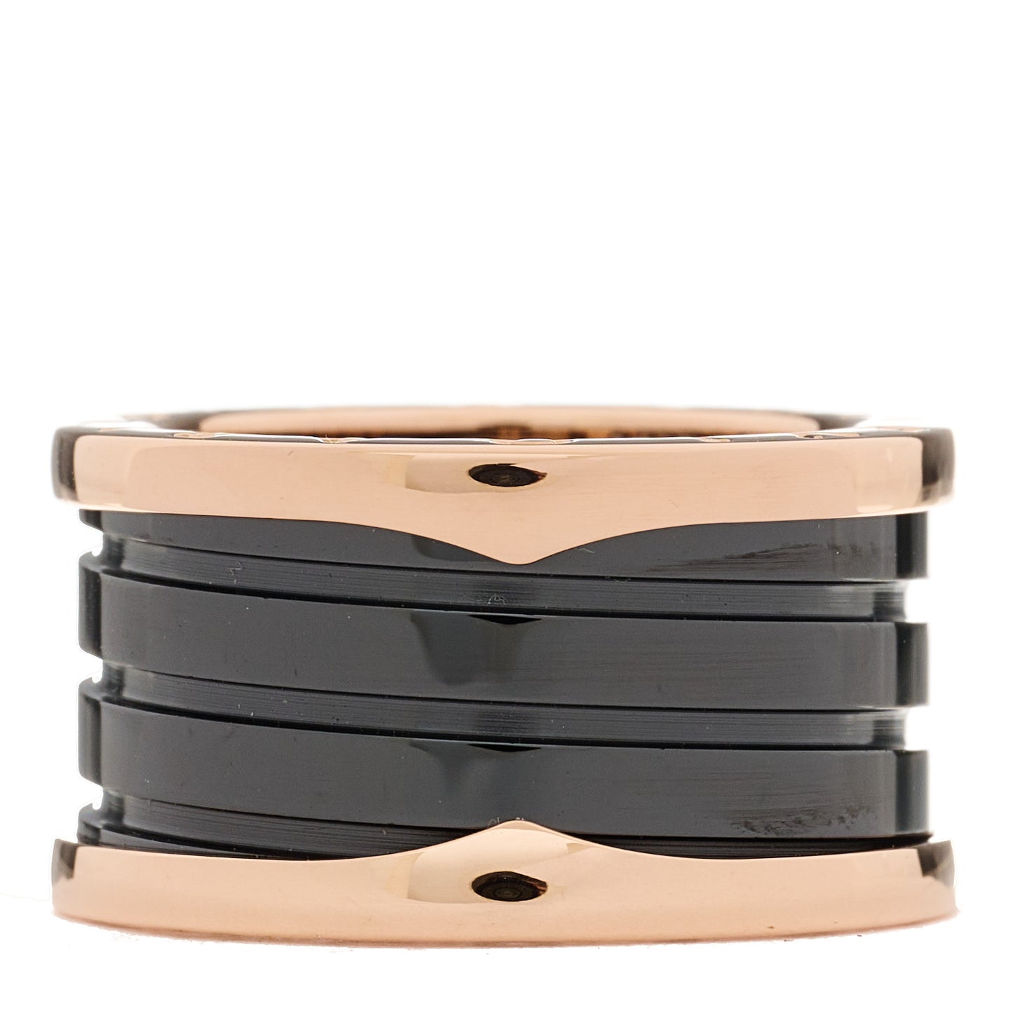 18K Rose Gold Black Ceramic B.Zero1 Four-Band Ring 53 6.25