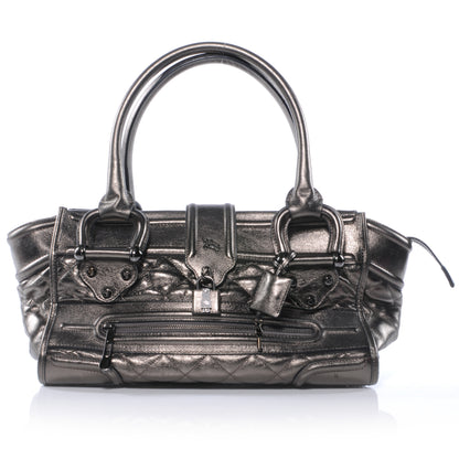Burberry Leather Quilted Large Manor Tote Nickel 1 of 9