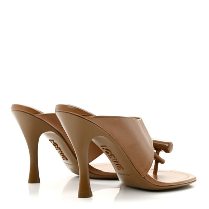 Loewe Shiny Calfskin Toggle Sandals  37 Oak 5 of 10