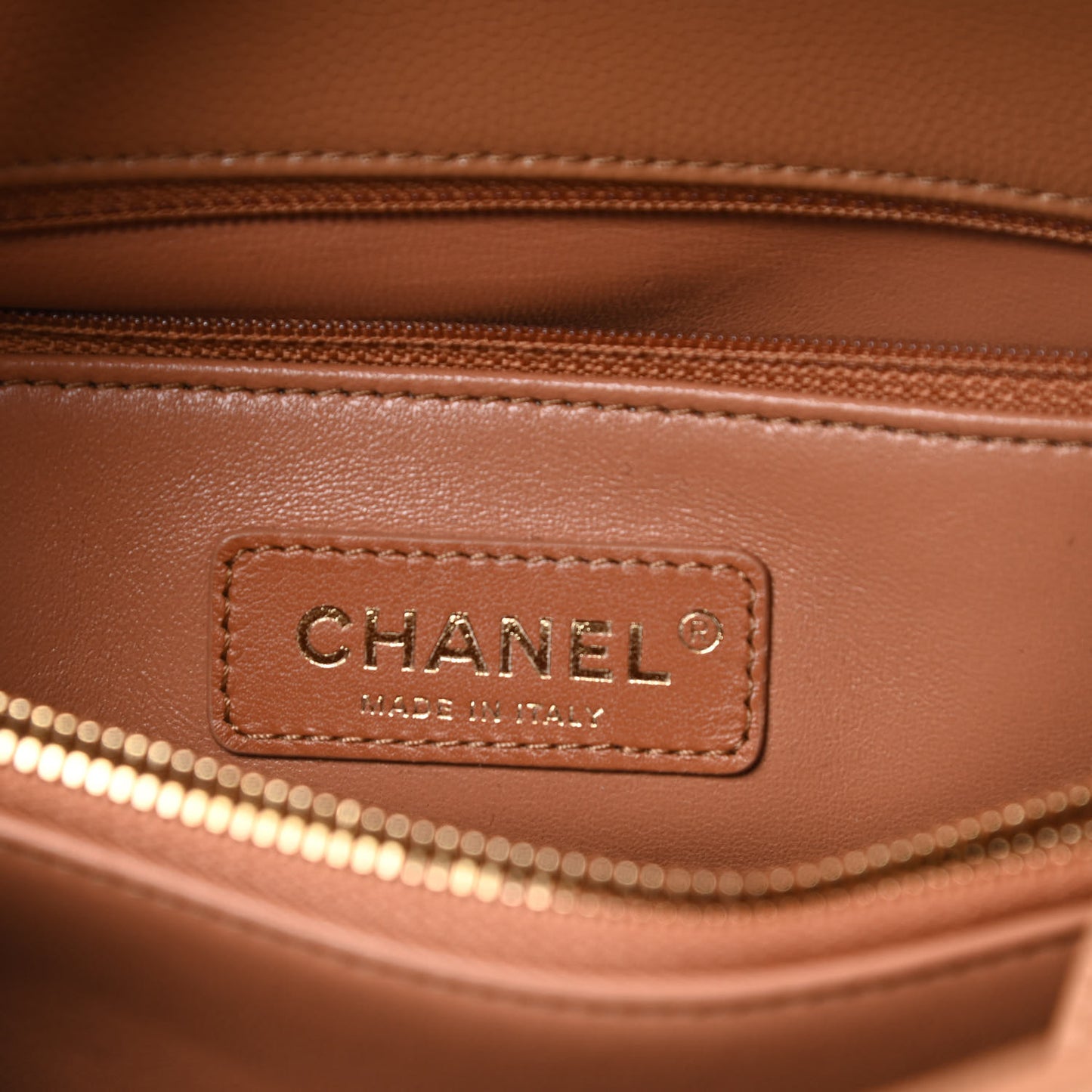 Caviar Quilted Small Coco Handle Flap Brown