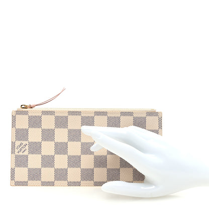 Louis Vuitton Damier Azur Felicie Chain Wallet Zippered Insert Rose Ballerine 2 of 6