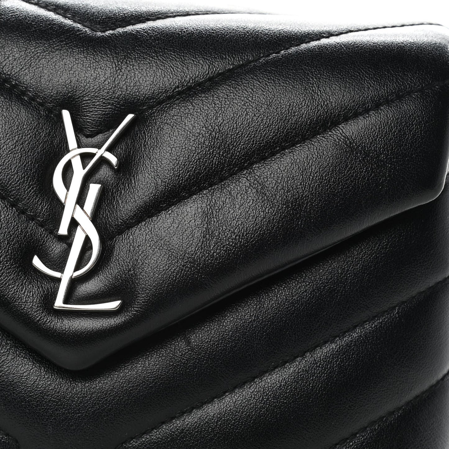 Calfskin Y Quilted Monogram Toy Loulou Crossbody Bag Black