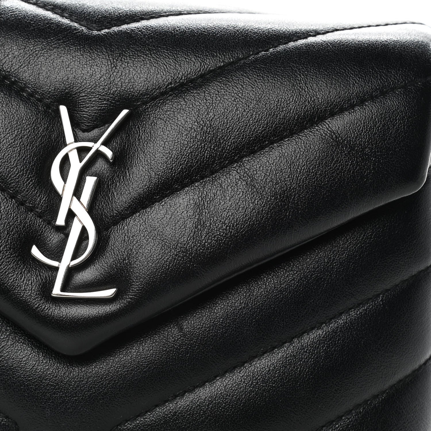 Saint Laurent Calfskin Y Quilted Monogram Toy Loulou Crossbody Bag Black 17 of 17