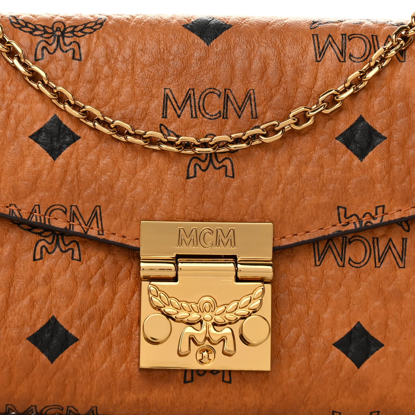 Visetos Large Patricia Wallet On Chain Cognac