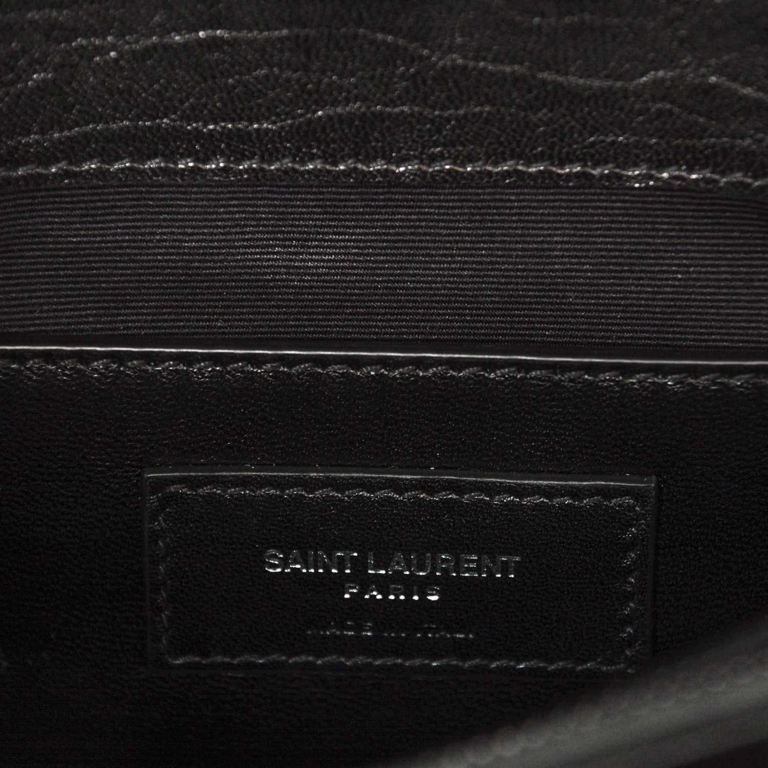 Saint Laurent Sheepskin Matelasse Chevron Monogram Medium College Bag Black 6 of 6