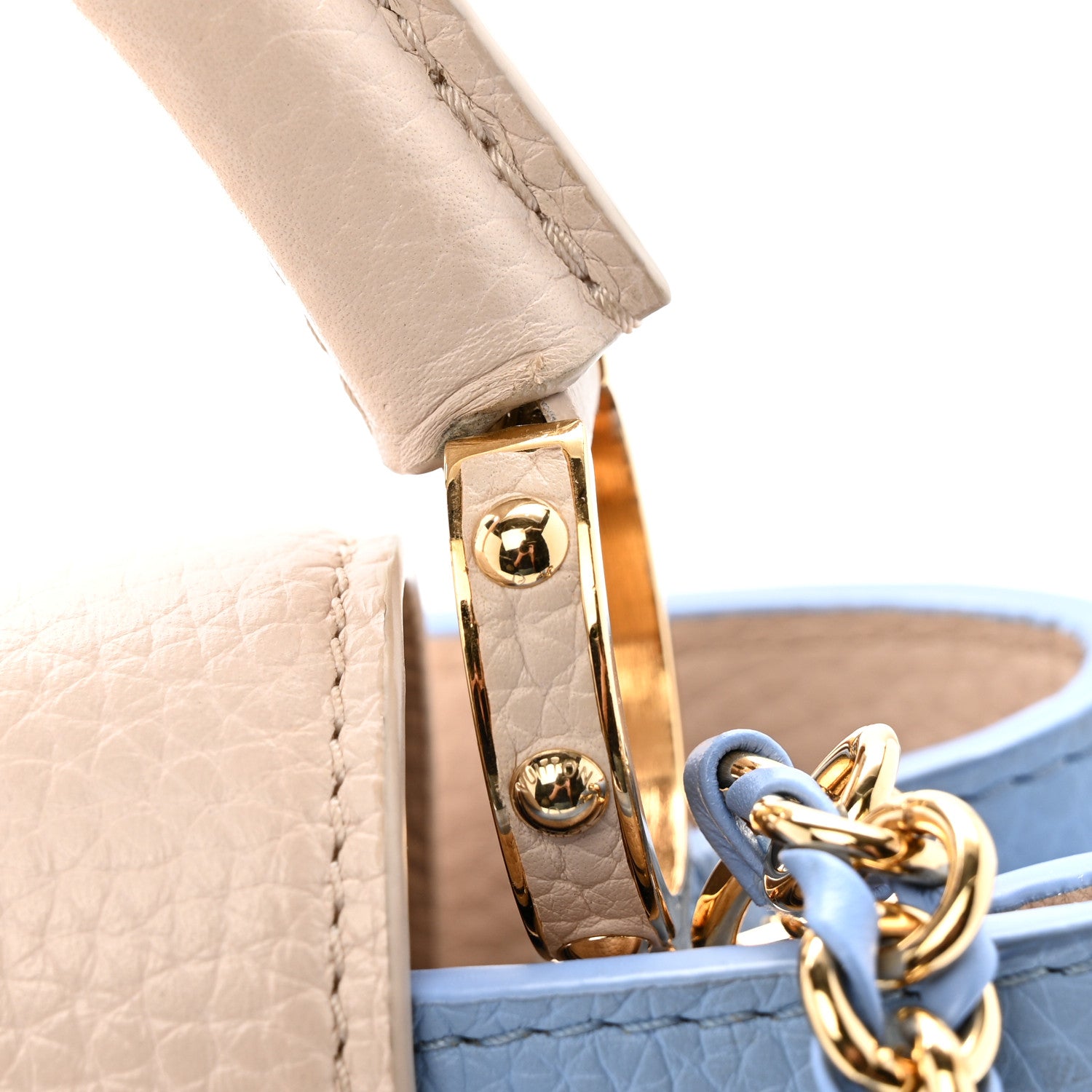 Louis Vuitton Taurillon Capucines BB Bleu de Provence Greige Doux 10 of 12