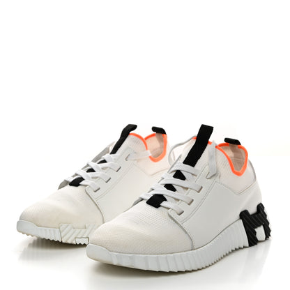 Hermes Knit Calfskin Depart Sneakers 38 White 3 of 9