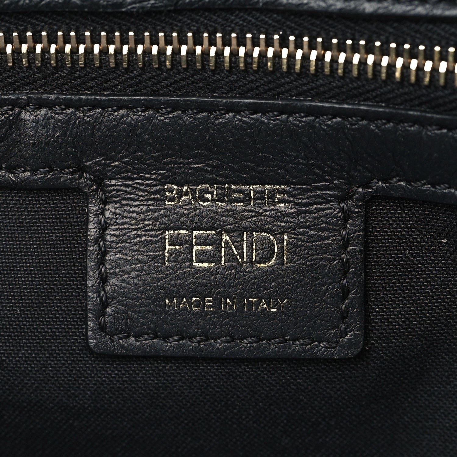 Fendi Nappa FF 1974 Embossed Large Baguette Black 6 of 6
