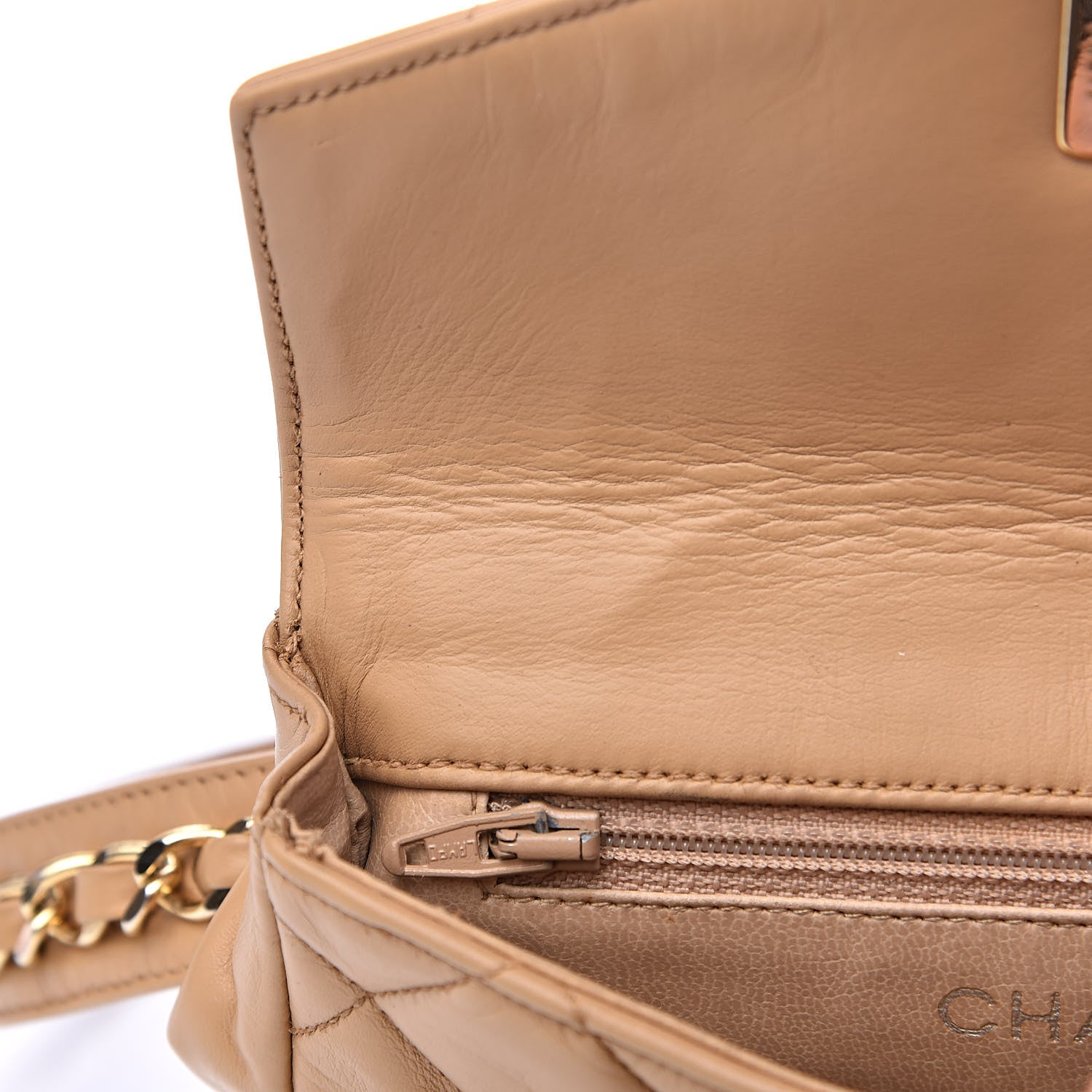Chanel Lambskin Quilted Flap Waist Belt Bag 70 28 Beige 13 of 16