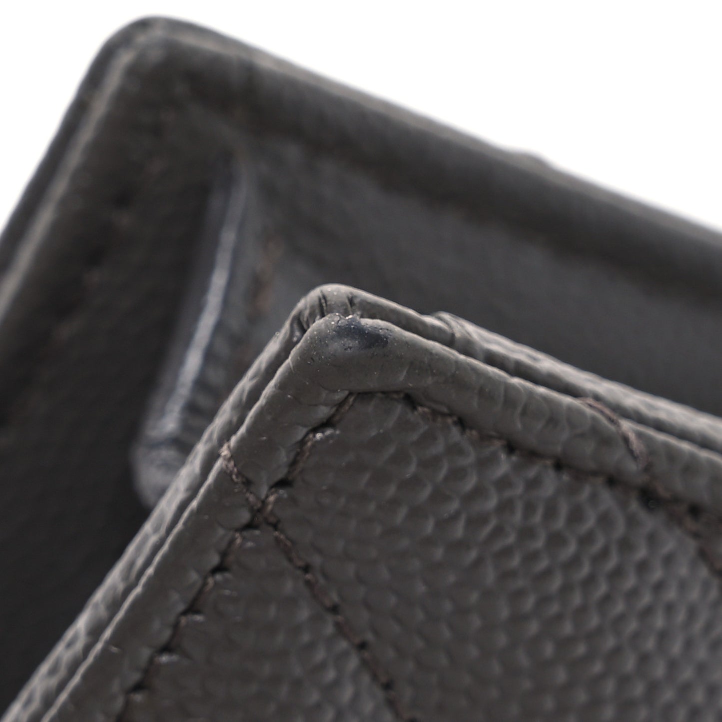 Grain De Poudre Matelasse Chevron Monogram Envelope Chain Wallet Coal