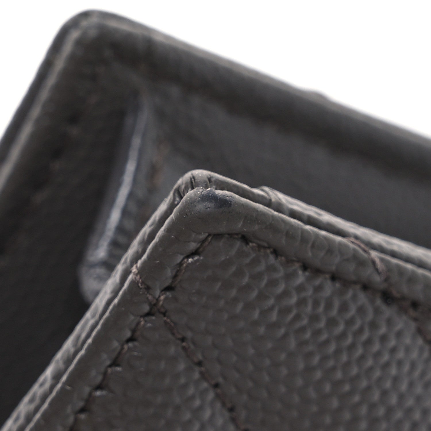 Saint Laurent Grain De Poudre Matelasse Chevron Monogram Envelope Chain Wallet Coal 14 of 17