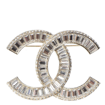 Chanel Baguette Crystal CC Brooch Gold 1 of 5