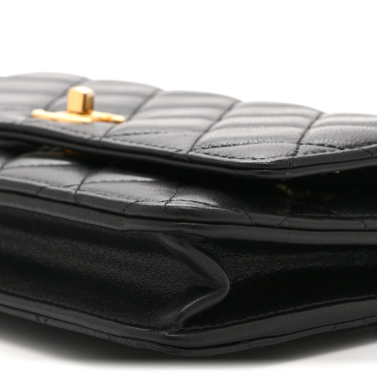 Chanel Shiny Lambskin Quilted CC Turnlock Chic Pearl Wallet on Chain WOC  Black 11 of 11