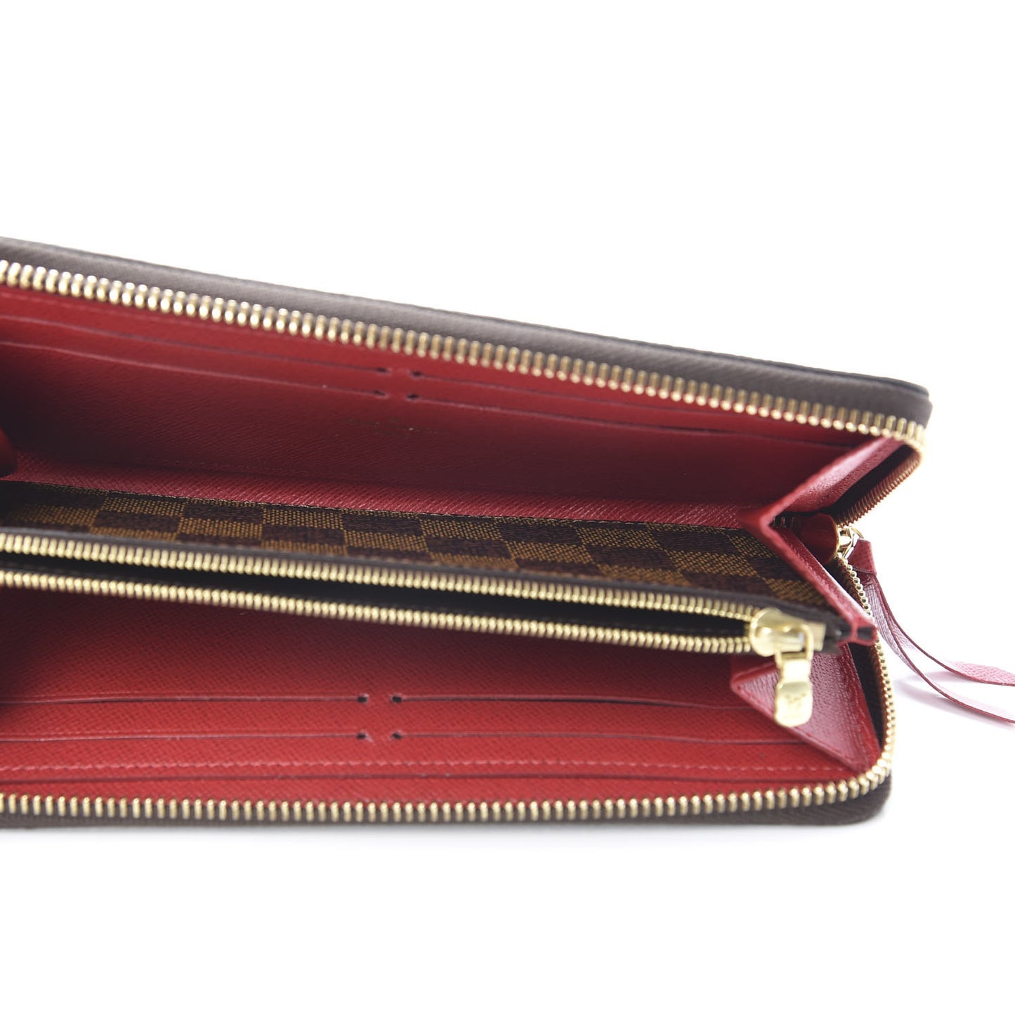 Damier Ebene Clemence Wallet Cherry