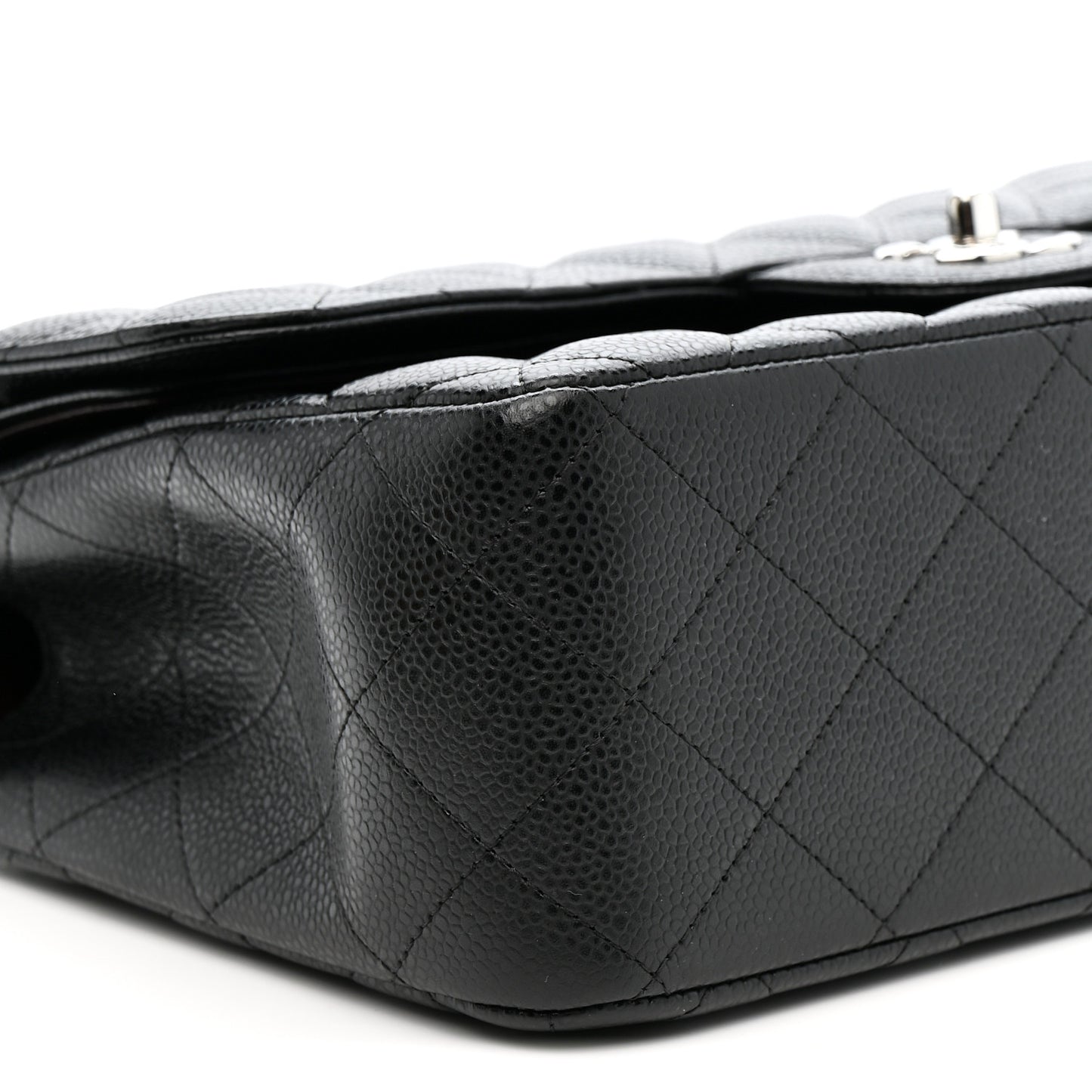 Caviar Quilted Jumbo Double Flap Black