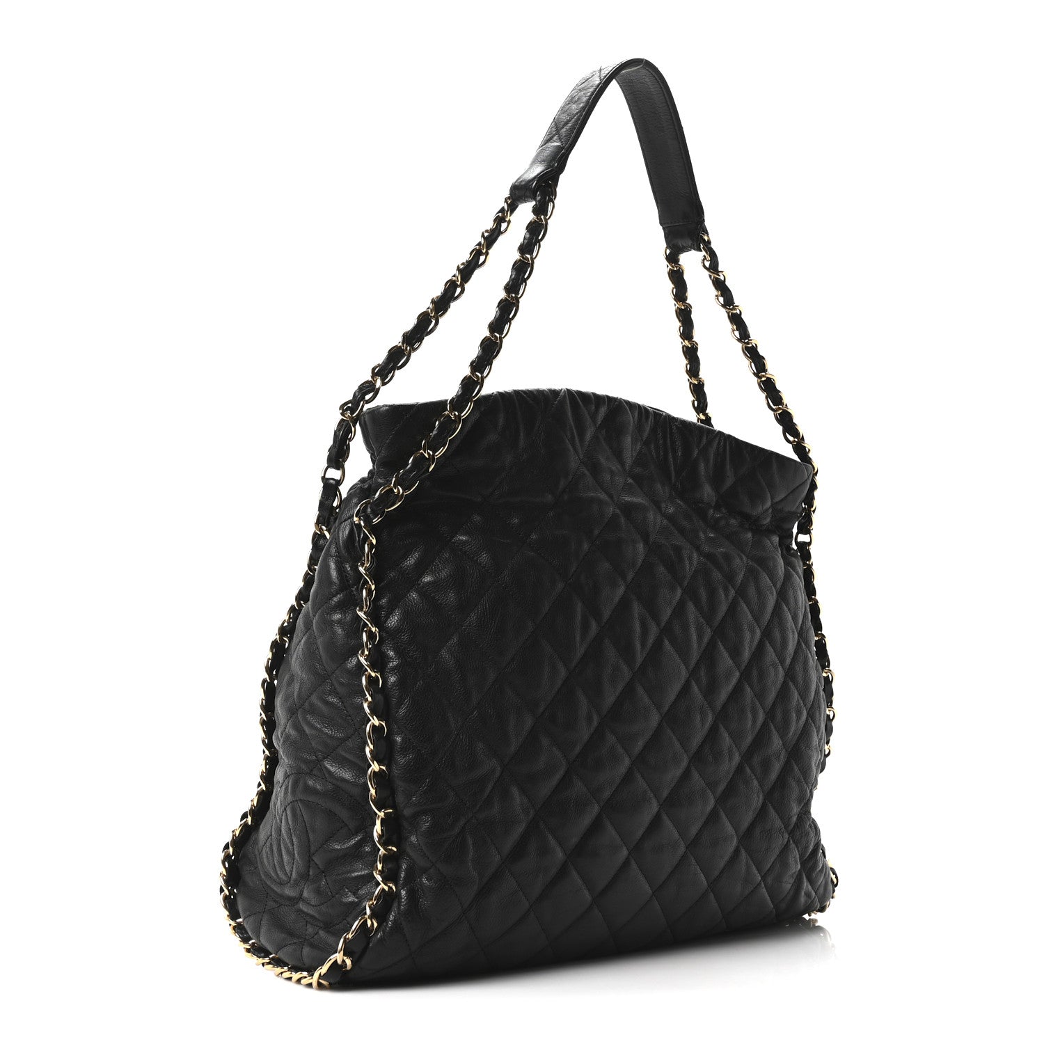 Chanel Calfskin Quilted Large Chain Me Hobo Black 2 of 8