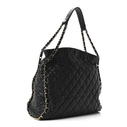 Chanel Calfskin Quilted Large Chain Me Hobo Black 2 of 8