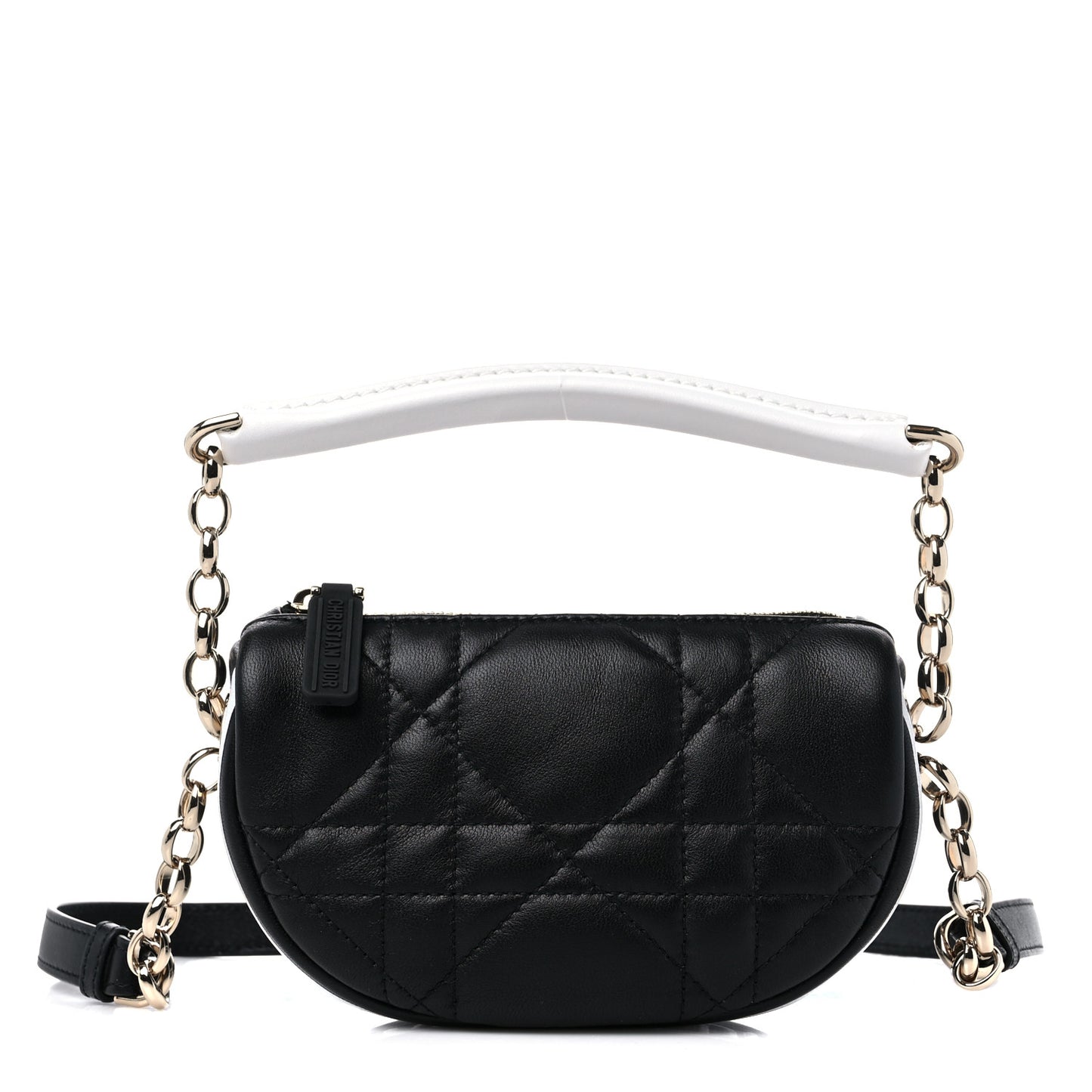 Lambskin Cannage Mini Dior Vibe Hobo Bag Black