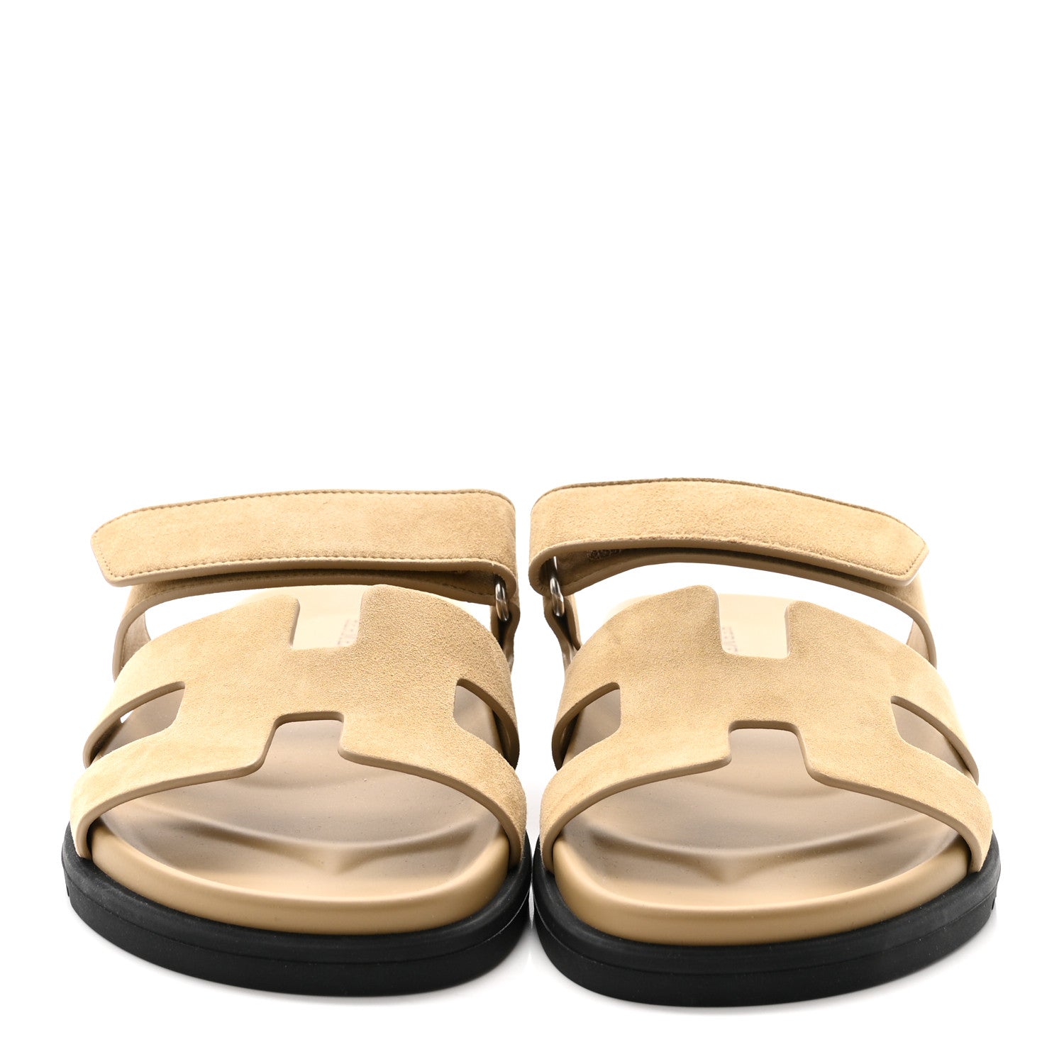 Hermes Suede Goatskin Womens Chypre Sandals 37 Beige Sable 3 of 10