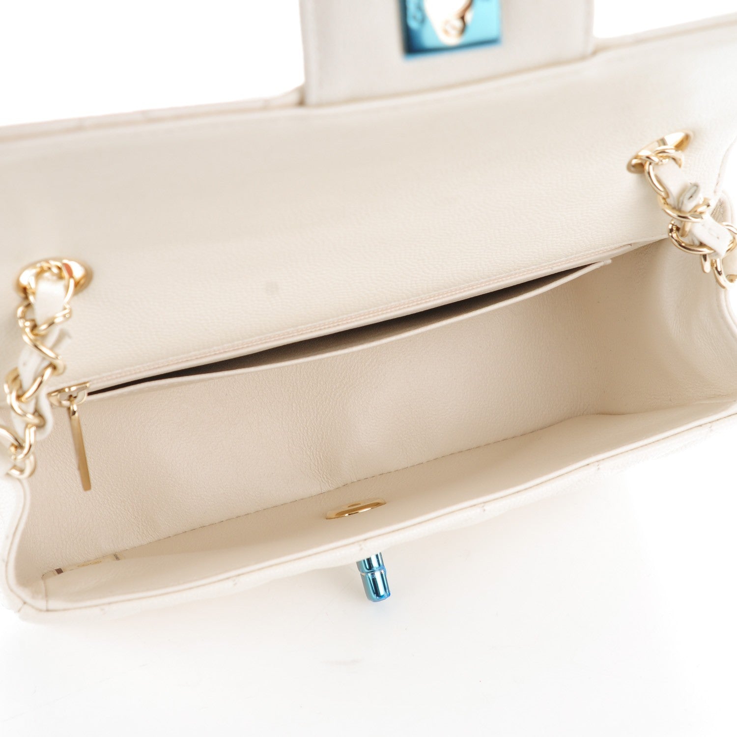 Chanel Caviar Quilted Mini Rectangular Flap White 5 of 8