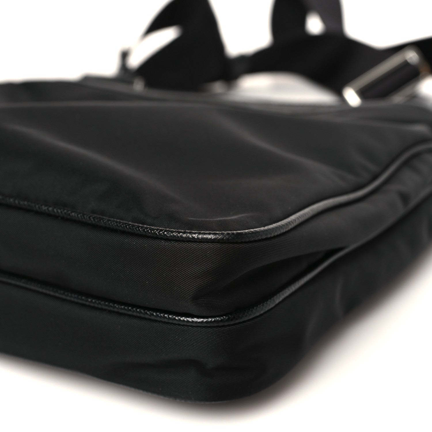 Prada Re-Nylon Saffiano Pocket Flat Messenger Bag Black 8 of 9