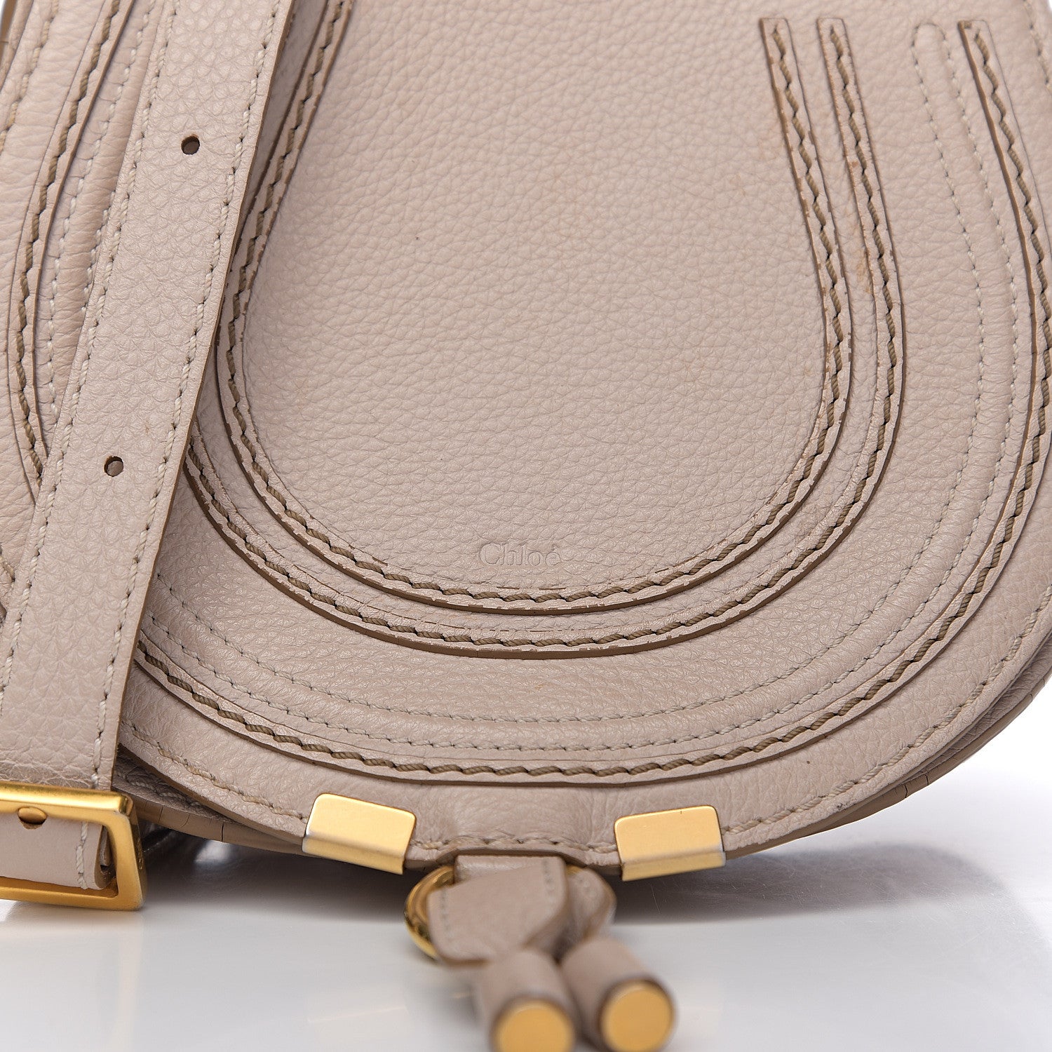 Chloe Calfskin Mini Marcie Round Crossbody Bag Abstract White 9 of 9