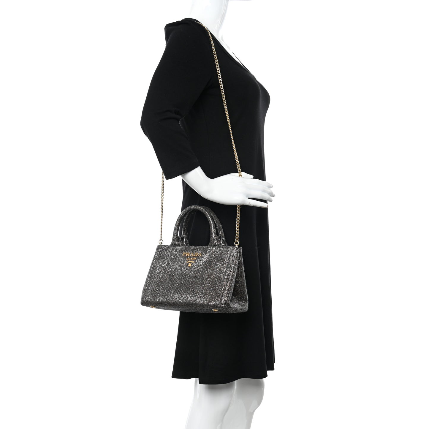 Broccato Chain Tote Caffé
