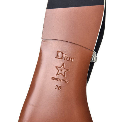 Christian Dior Lambskin Signature T-Strap Thong Sandals 36 Black 6 of 8