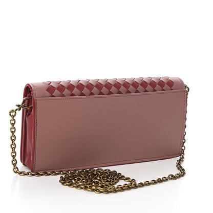 Bottega Veneta Nappa Intrecciato Continental Wallet on Chain Deco Rose Baccarra Rose 2 of 7
