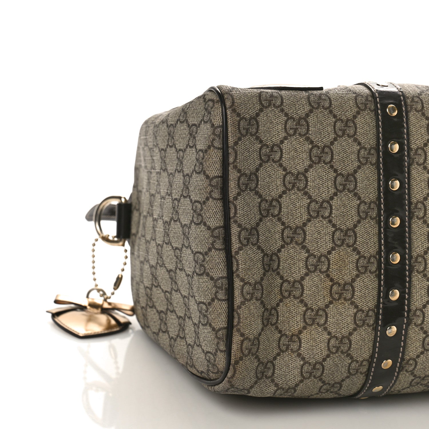Gucci Monogram Guccissima Hearts Studded Medium Joy Boston Dark Brown 8 of 12