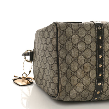 Gucci Monogram Guccissima Hearts Studded Medium Joy Boston Dark Brown 8 of 12