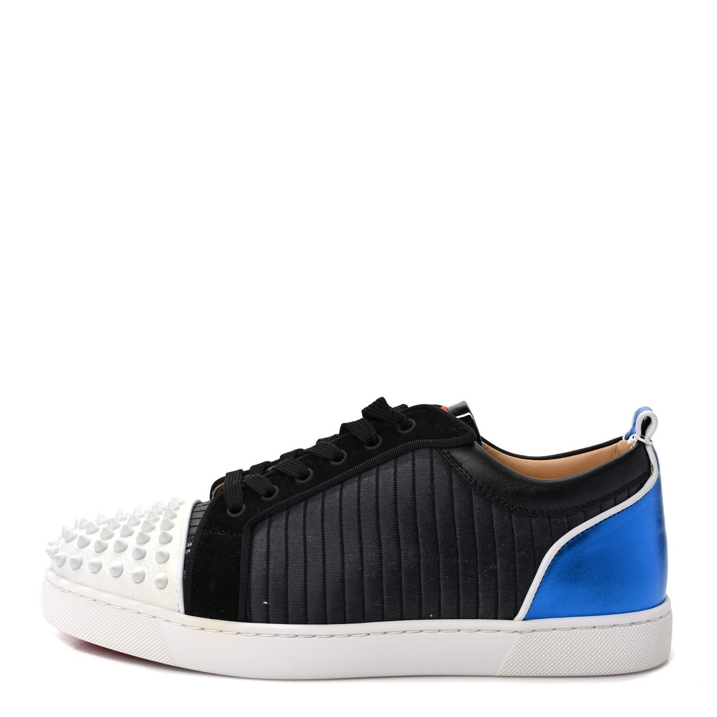 Metallic Calfskin Jacquard Mens Louis Junior Spikes Orlato Flat Sneakers 43 Multicolor