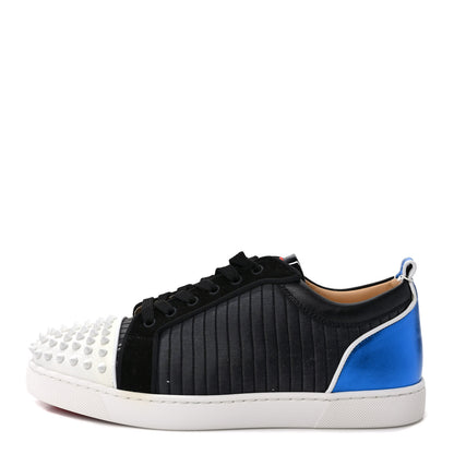 Christian Louboutin Metallic Calfskin Jacquard Mens Louis Junior Spikes Orlato Flat Sneakers 43 Multicolor 1 of 8
