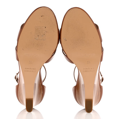 Hermes Calfskin Legend Wedge Sandals 35 Gold 5 of 13