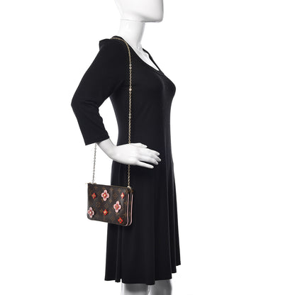 Louis Vuitton Monogram Blooming Flowers Double Zip Pochette 2 of 10